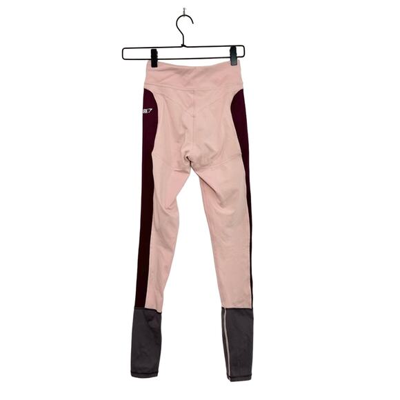 Gymshark Illusion Leggings Full Length Blush Pink Colorblock Size XS - Picture 2 of 6